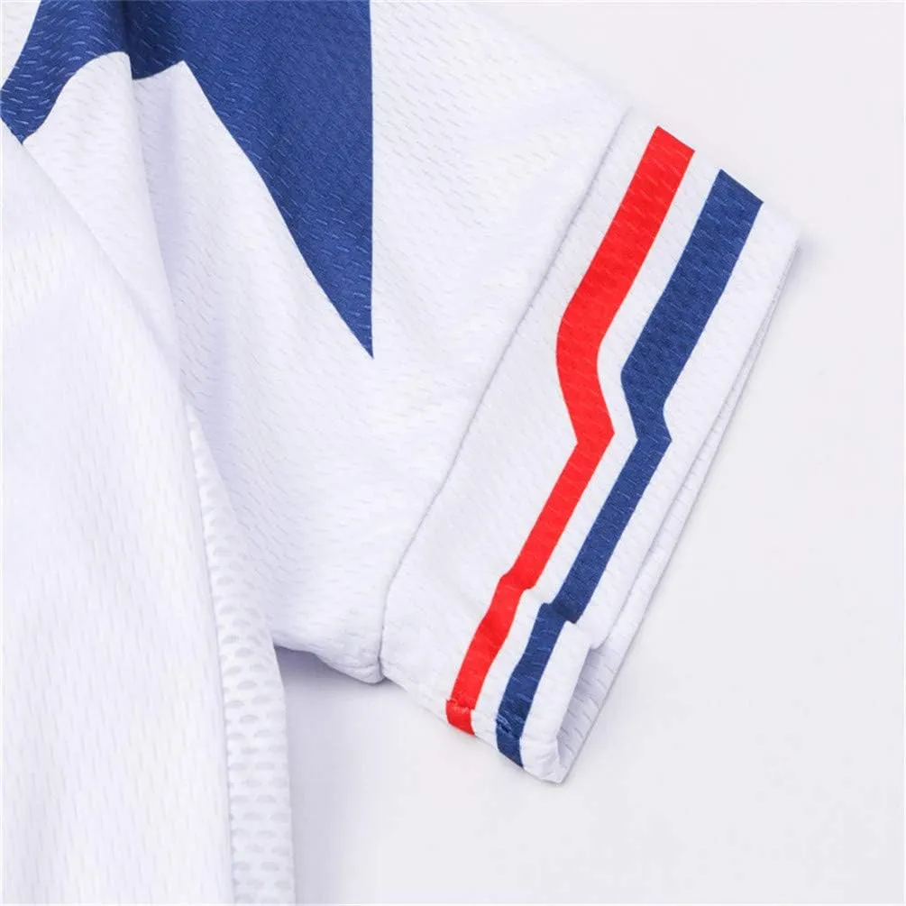 JPOJPO USA Cycling Jersey Men Short Sleeve Bike Shirts Biking Jersey Summer American Bicycle Tops with 3 Pockets Reflective