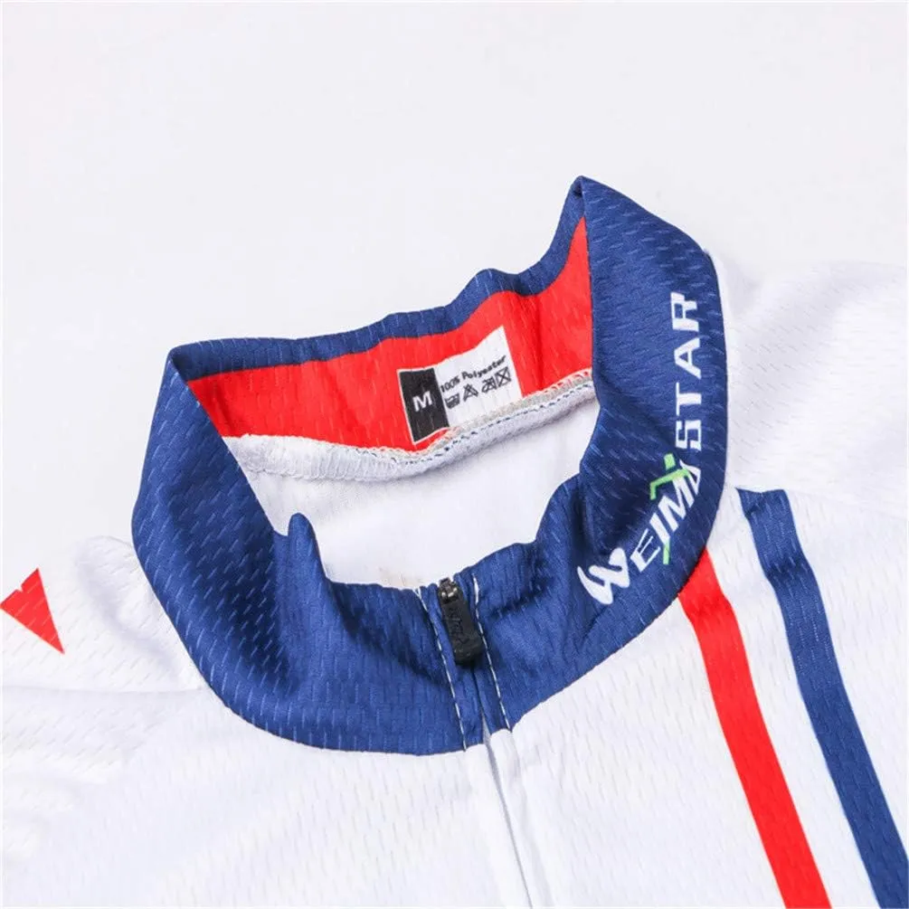 JPOJPO USA Cycling Jersey Men Short Sleeve Bike Shirts Biking Jersey Summer American Bicycle Tops with 3 Pockets Reflective