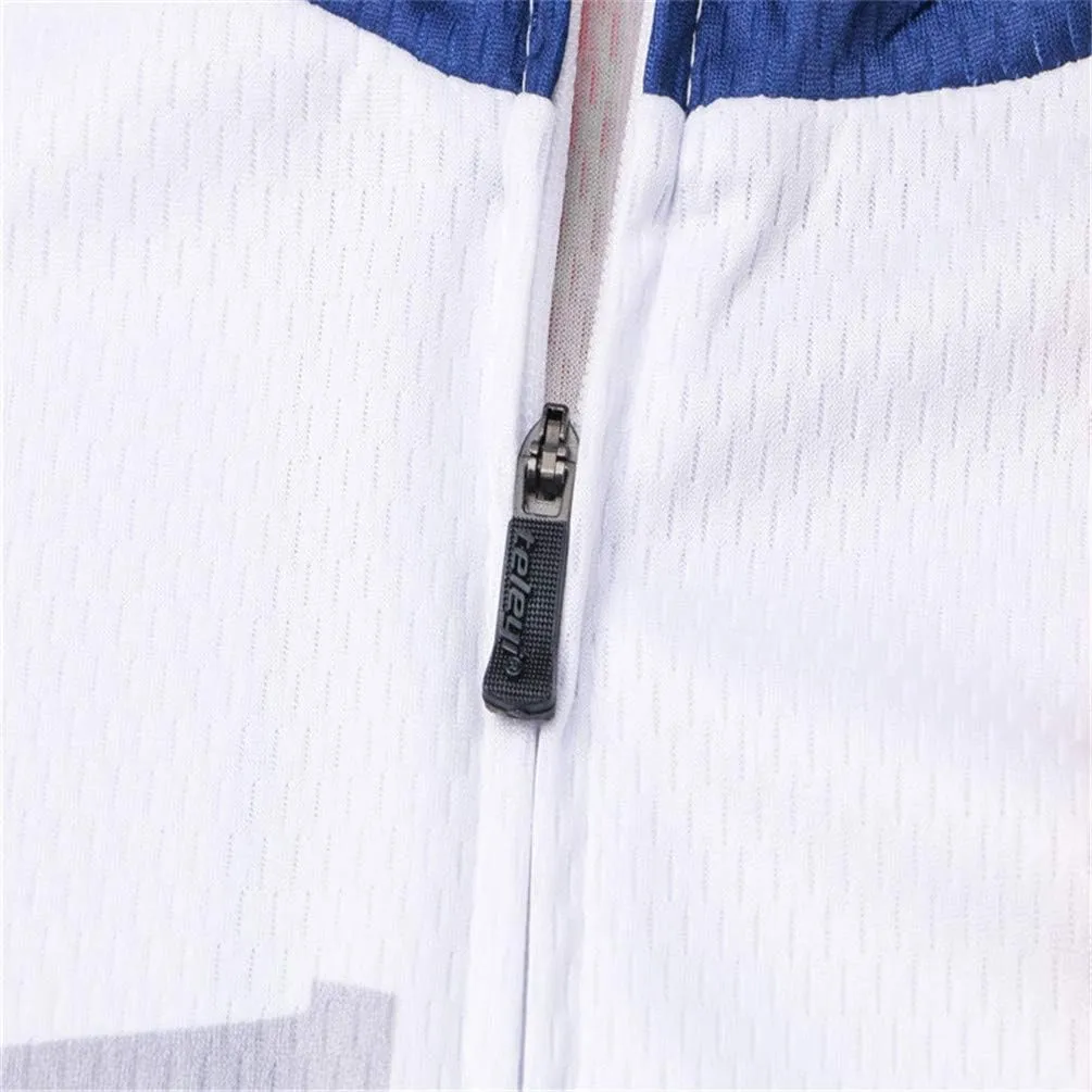 JPOJPO USA Cycling Jersey Men Short Sleeve Bike Shirts Biking Jersey Summer American Bicycle Tops with 3 Pockets Reflective