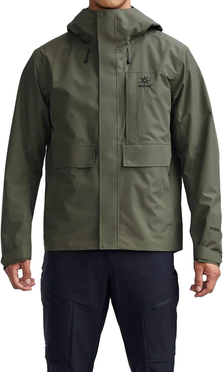 KAILAS Men's Hiking Shell Jacket Lightweight Waterproof Hooded Running Jacket Rain Jacket Outdoor Raincoat