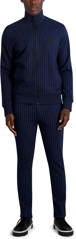 Karl Lagerfeld Paris Mens Plaid Track Jacket