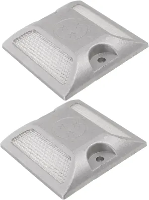 KESYOO Night Vision Cast Aluminum Road Markers 2pcs Reflective Pavement Reflectors for Outdoor Safety