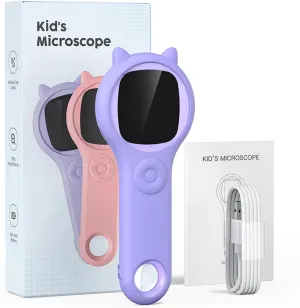 Kid Microscope 500X Handheld Pocket Microscope Kits Lens Science Educational Toy With LED Light Children Toy