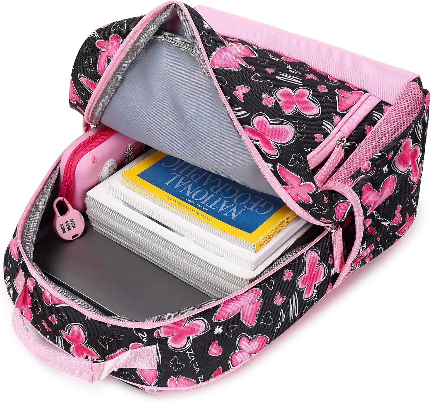 Kids Backpacks for Girls Ages 6-8 Elementary School Bookbag Cute Butterfly Girls Backpacks Ages 8-10 (Pink Butterfly)