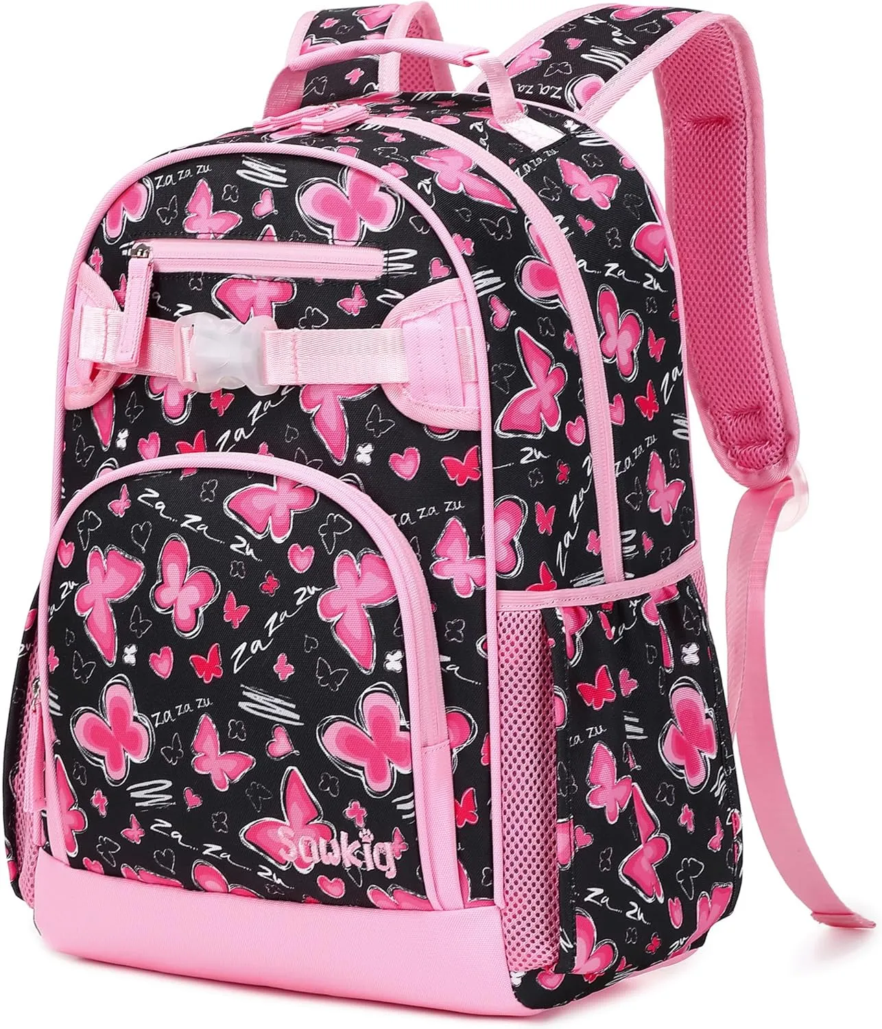 Kids Backpacks for Girls Ages 6-8 Elementary School Bookbag Cute Butterfly Girls Backpacks Ages 8-10 (Pink Butterfly)