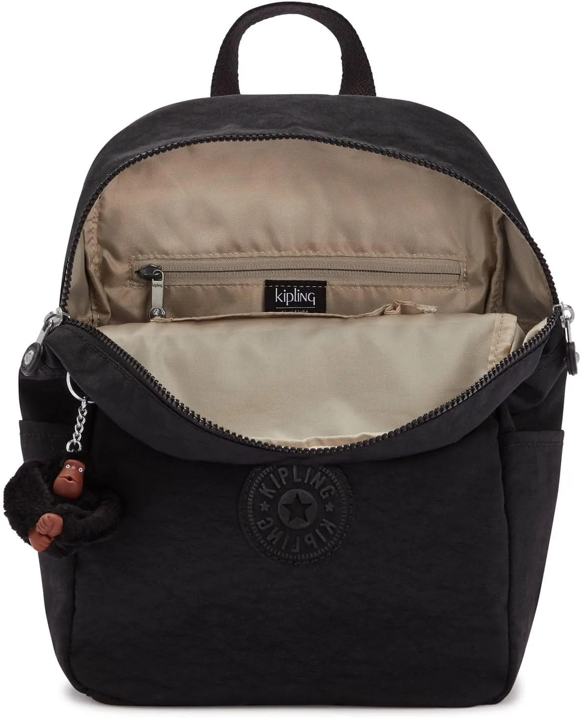 Kipling Women's Ferris Backpack, Adjustable Padded Straps, Monkey Keychain, Accessories Organizer, Nylon Bag