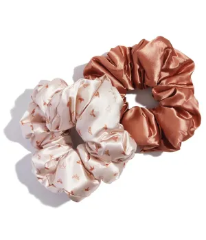 Kitsch x Disney Satin Scrunchies for Women - No Crease Hair Ties for Girls | Big Scrunchies For Women with All Hair Types and Textures, Perfect for Day or Night - 2 Pcs, Desert Crown