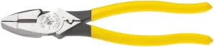 Klein Tools D213-9NE-CR Lineman's Crimping Pliers, Made in USA, Streamlined High-Leverage Design Made of Induction Hardened Steel, 9-Inch