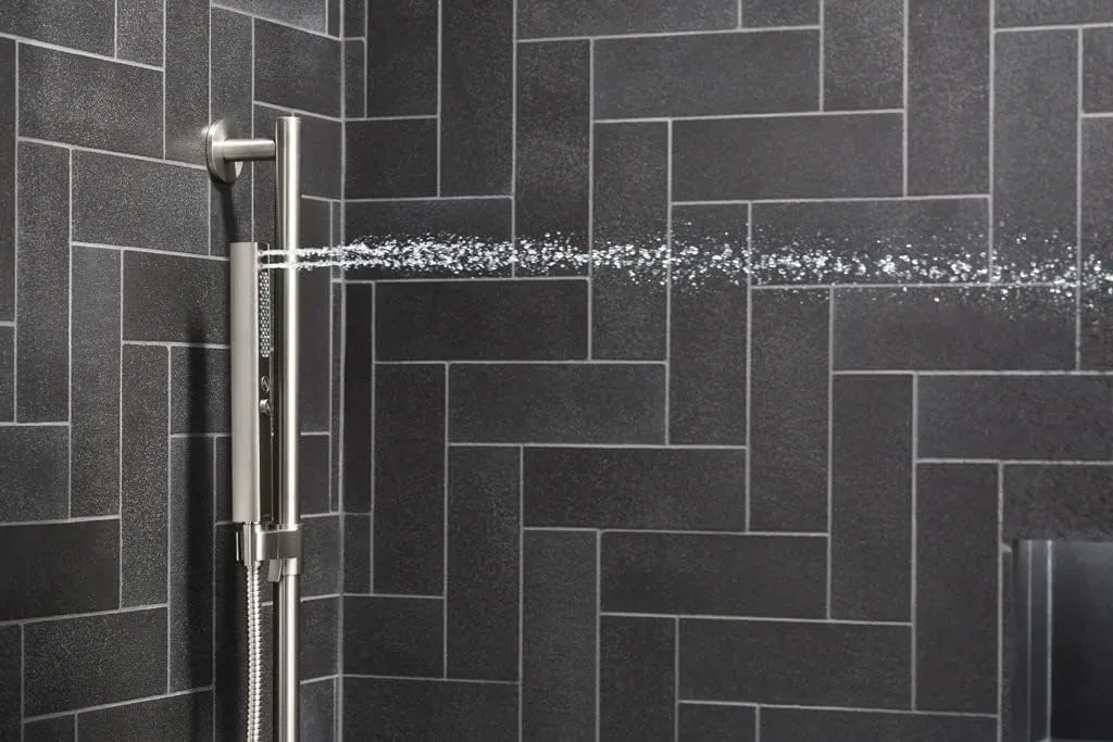 KOHLER 21336-BN Shift   Square Two-Function Handshower, Handheld Showerhead with 2 Spray Settings, 2.5 GPM, Vibrant Brushed Nickel