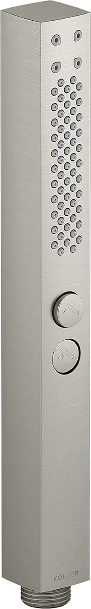 KOHLER 21336-BN Shift   Square Two-Function Handshower, Handheld Showerhead with 2 Spray Settings, 2.5 GPM, Vibrant Brushed Nickel