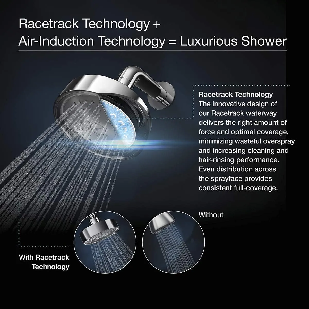KOHLER 22166-2MB Purist Four-Function Handshower, Handheld Showerhead with 3 Spray Settings, 2.5 GPM, Vibrant Brushed Moderne Brass