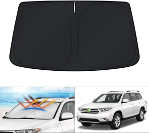 KUST Custom Fit Windshield Sun Shade for 2008-2013 Toyota Highlander Sunshade Foldable Sun Visor Protector Blocks UV Rays Keep Your Car Cooler