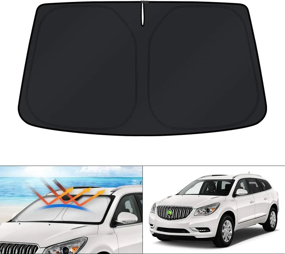KUST Custom Fit Windshield Sun Shade for 2010-2017 Buick Enclave Accessories Sunshade Foldable Window Sun Visor Protector Blocks UV Rays Keep Your Car Cooler