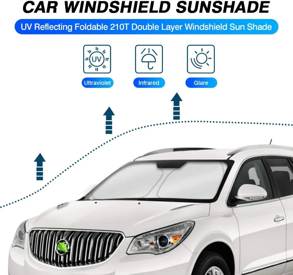 KUST Custom Fit Windshield Sun Shade for 2010-2017 Buick Enclave Accessories Sunshade Foldable Window Sun Visor Protector Blocks UV Rays Keep Your Car Cooler