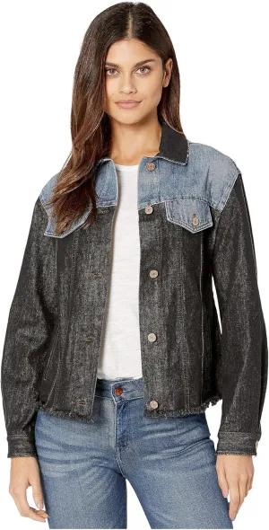 La Vie Rebecca Taylor Denim Patch Jacket Black/Indigo SM