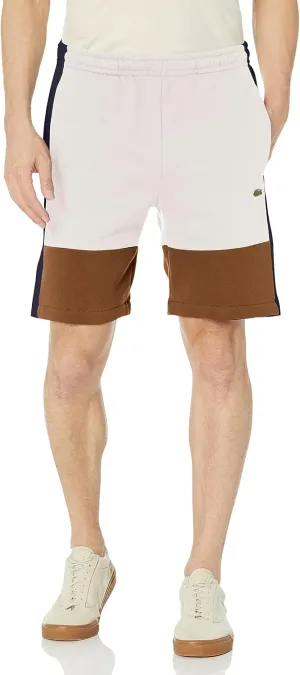 Lacoste Men's Regular Fit Brushed Fleece Colorblock Shorts