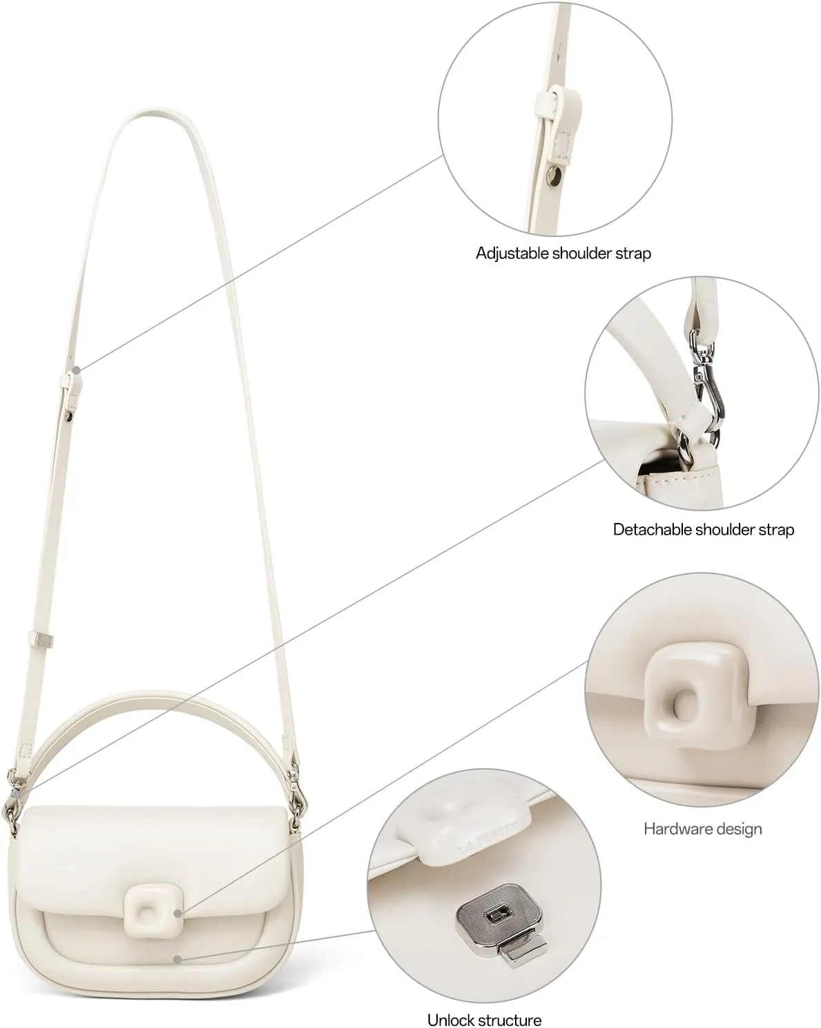 LAFESTIN Split Leather Small Crossbody Bags For Women With Adjustable Strap And Handle Versatile Womens Purses And Handbags