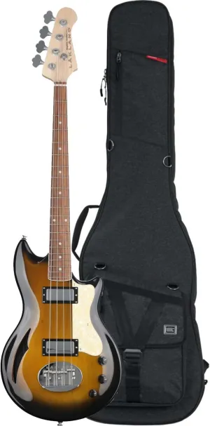 Lakland Skyline Hollowbody-30 Bass, Tobacco Sunburst, Gator Transit Bass Guitar Bag Bundle