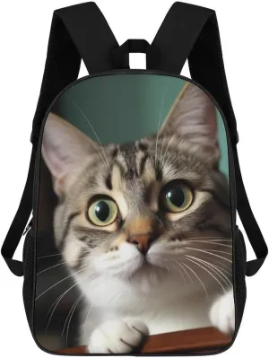 Laptop Backpack Lightweight Computer Bag Casual Daypack A Curious Cat Travel Backpacks for Women Men