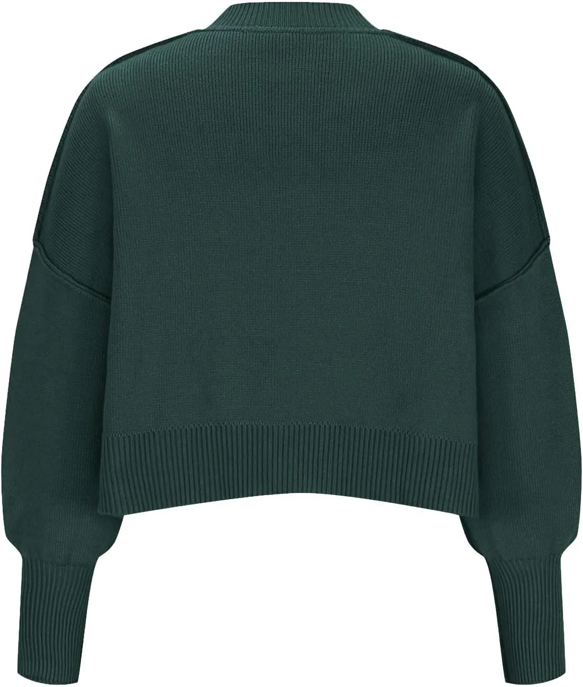 Lastesso Sweaters for Women Trendy Crop Long Sleeve Crew Neck Loose Sweater Clothes Loose Solid Knitted Preppy Outfits
