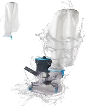 Leaf Eater, Heavy-Duty Cordless Pool Vacuum Cleaner with 2 Filter Bags, 24 GPM Powerful Suction, Rechargeable, 75-Min Runtime, for Above-Ground & In-Ground Pools (24GPM)