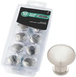 Liberty P50154A-SN 1 1/4" Satin Nickel Round Cabinet Drawer Knob Set of 10