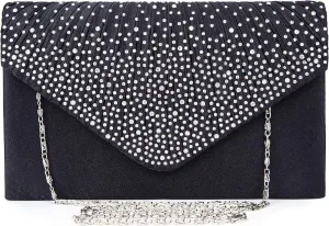 LIFEWISH Envelope Evening Bag Glitter Rhinestone Clutch Purse Wedding Party Shoulder Bag for Women