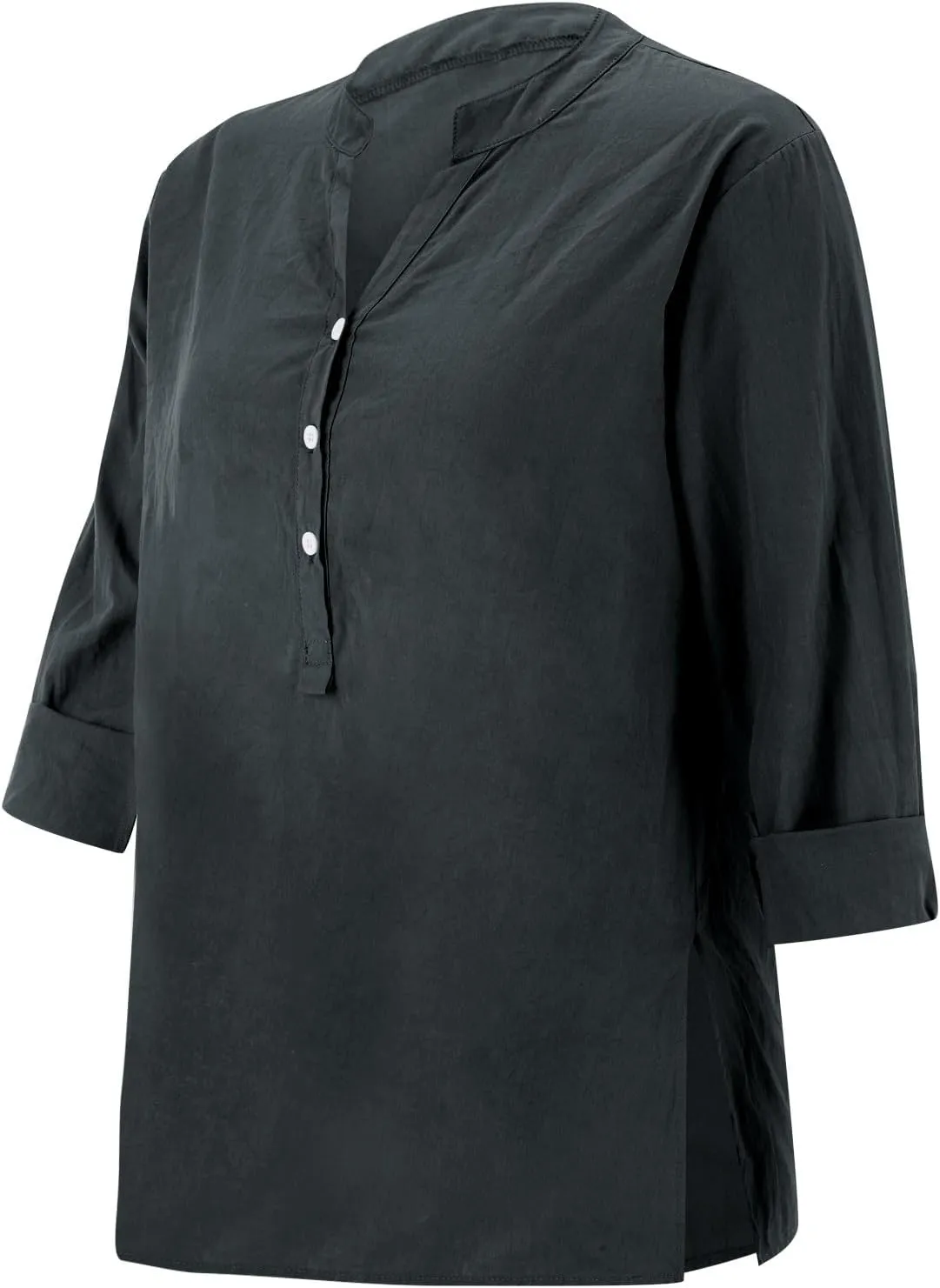 Linen Shirts for Women Button Down Shirts Short Sleeve Cotton Collared V Neck Solid Casual Blouses with Pockets