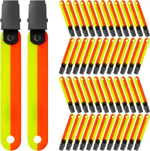 Little World 48 Pack High Visibility Trail Markers with Clips Tree Tacks Trail Marking Hunting Reflector 4In Trail Markers for Tree Stand Hiking Hunting Outdoor Camping