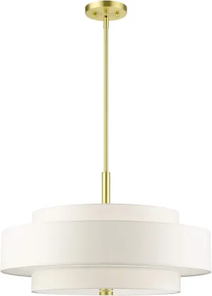 Livex Lighting 50875-12 Meridian 5 Light Chandelier, Satin Brass, 24 x 24 x 53
