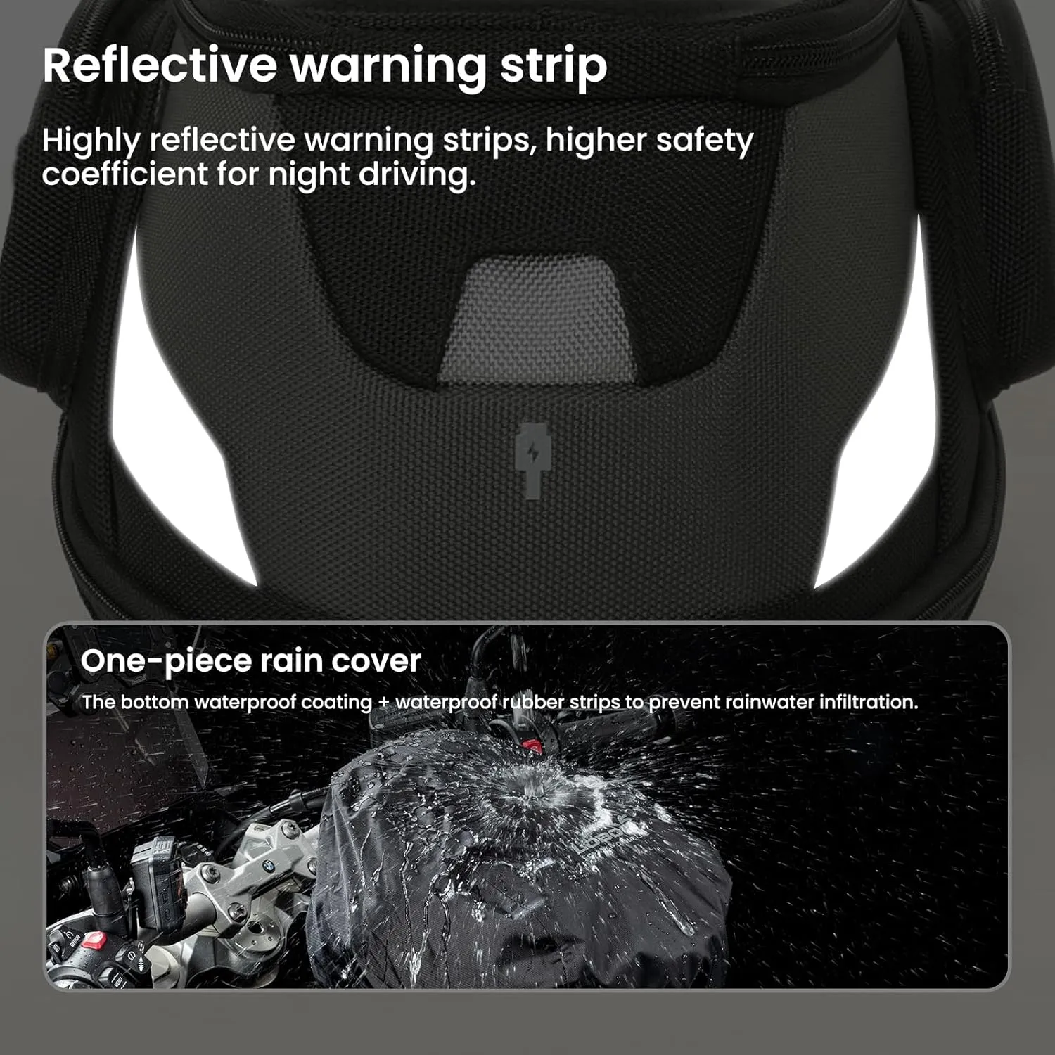 Loboo Motorcycle Tank Bag Expandable Motorcycle Bag, Magnetic Suction Quick Release No Contact With The Paint Surface Of The Fuel Tank Will Not Damage The Paint Surface Compatible With BMW for DUCATI