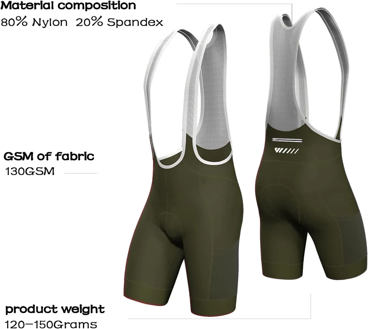 Logas Cycling Bib Shorts Men Cycling Shorts with Shoulder Straps Bike Biking Bibs with 4D Padding Breathable Quick-Dry