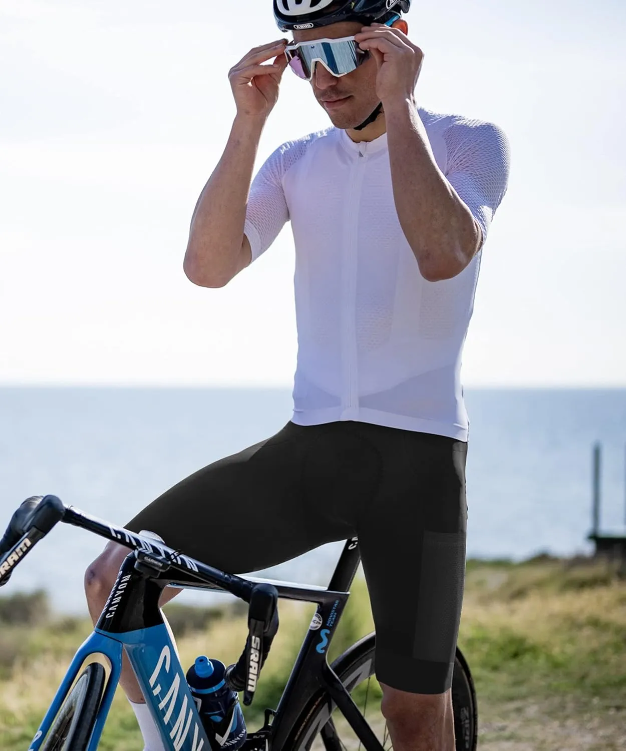 Logas Cycling Bib Shorts Men Cycling Shorts with Shoulder Straps Bike Biking Bibs with 4D Padding Breathable Quick-Dry