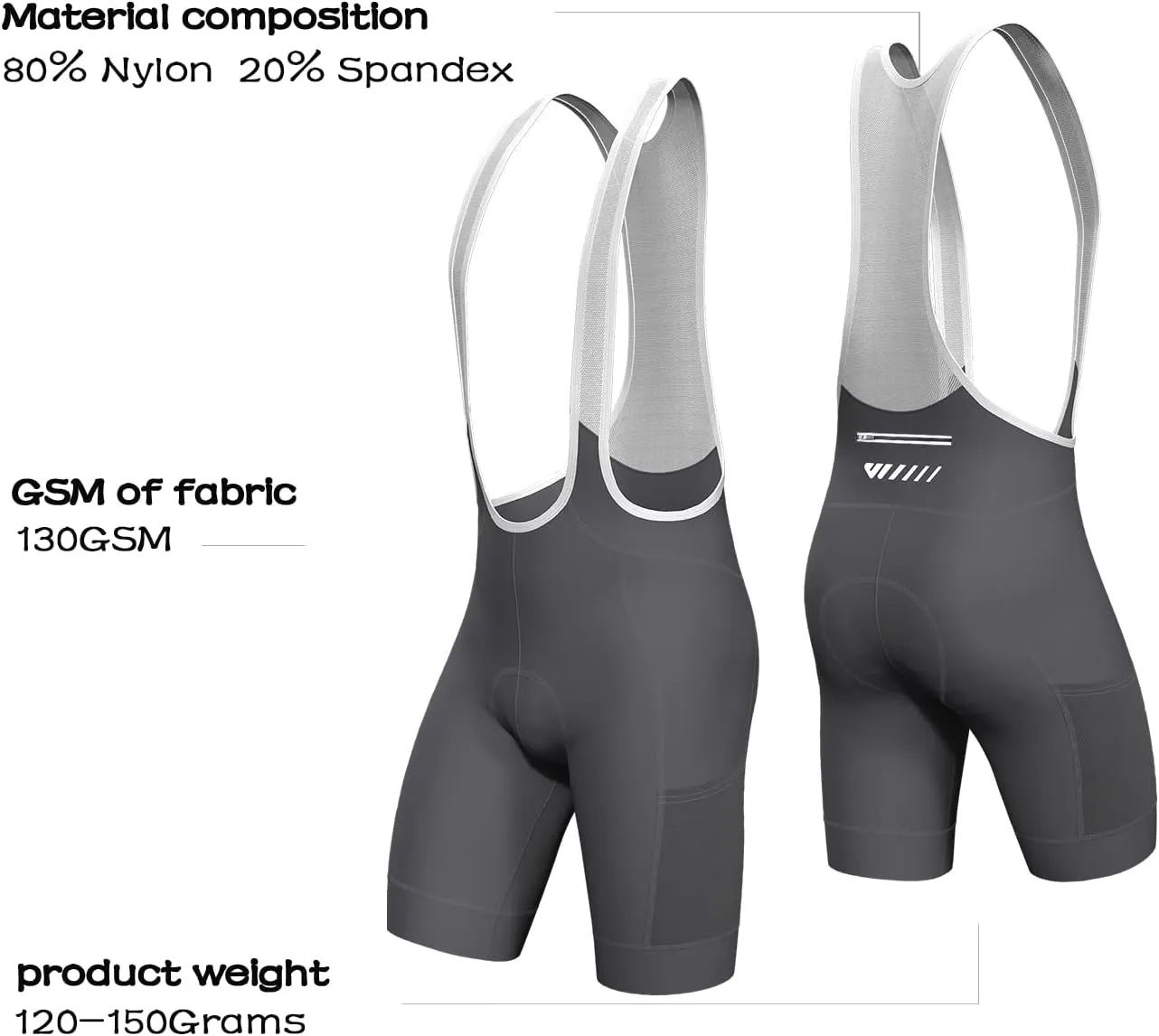 Logas Cycling Bib Shorts Men Cycling Shorts with Shoulder Straps Bike Biking Bibs with 4D Padding Breathable Quick-Dry
