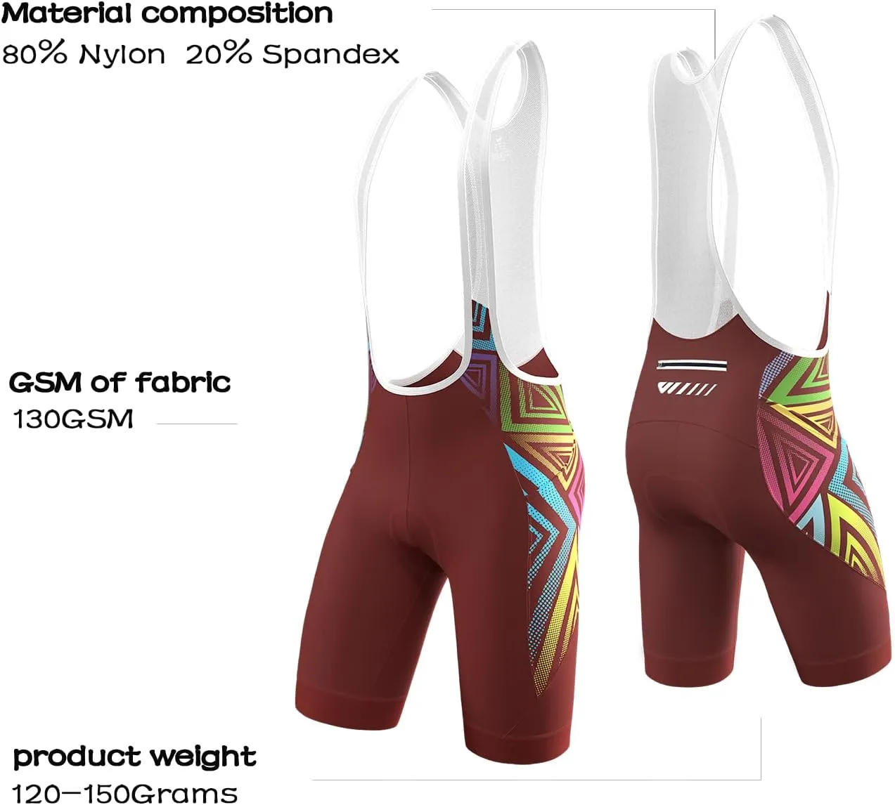 Logas Cycling Bib Shorts Men Cycling Shorts with Shoulder Straps Bike Biking Bibs with 4D Padding Breathable Quick-Dry