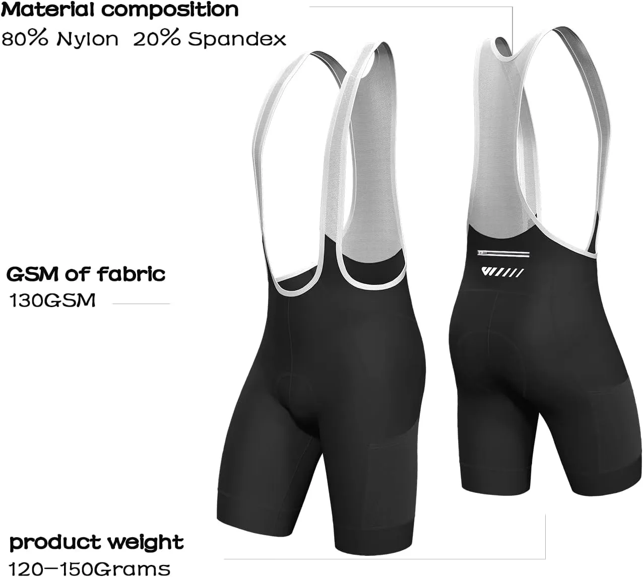 Logas Cycling Bib Shorts Men Cycling Shorts with Shoulder Straps Bike Biking Bibs with 4D Padding Breathable Quick-Dry