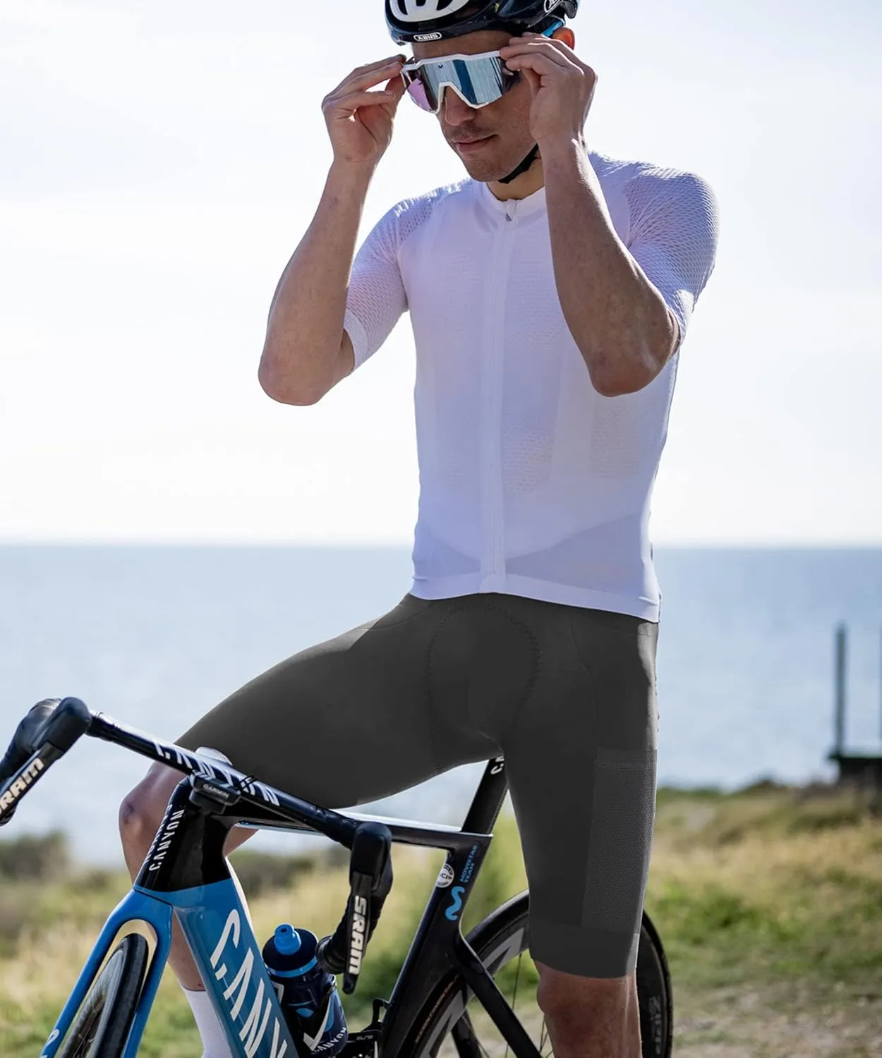 Logas Cycling Bib Shorts Men Cycling Shorts with Shoulder Straps Bike Biking Bibs with 4D Padding Breathable Quick-Dry