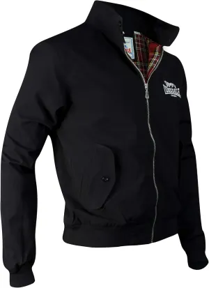 Lonsdale Classic Men's Logo Harrington Jacket Black England Style Slim-Fit