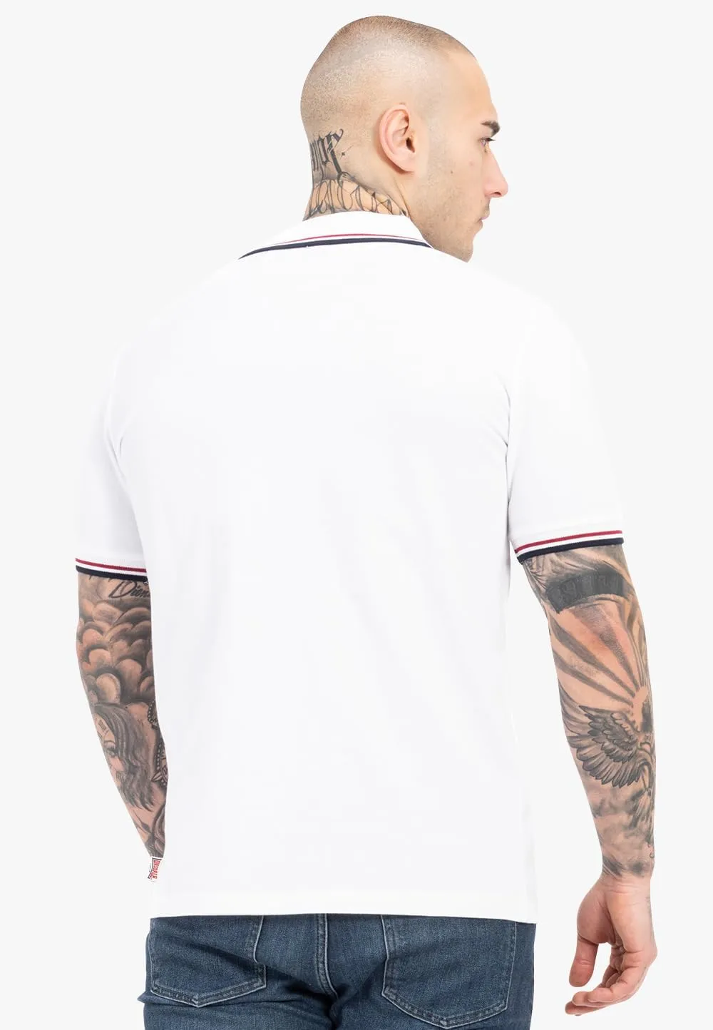Lonsdale Classic Men's Polo Shirt Embroidered Logo 100% Cotton Pique Slim-Fit
