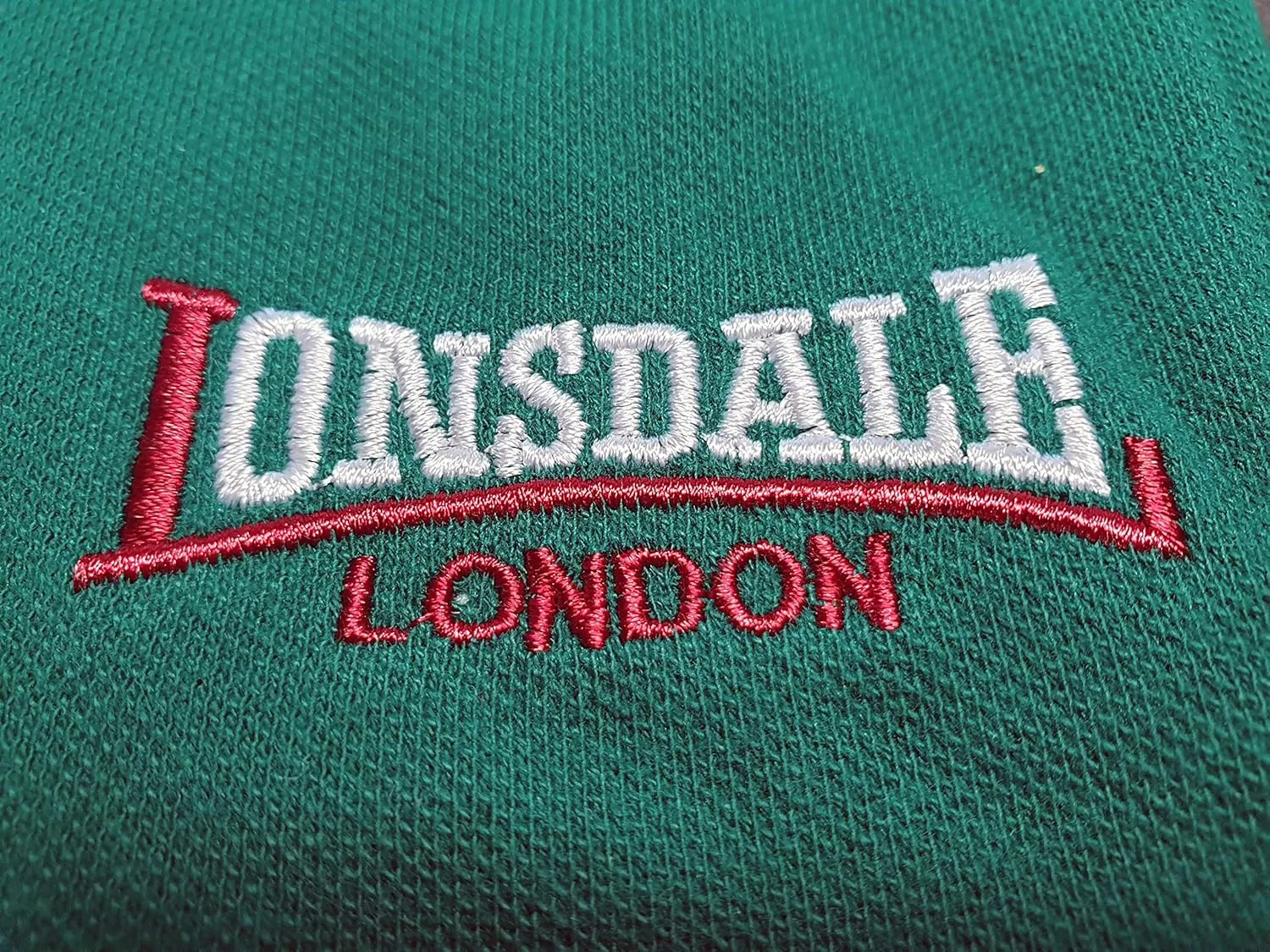 Lonsdale Classic Men's Polo Shirt Embroidered Logo 100% Cotton Pique Slim-Fit