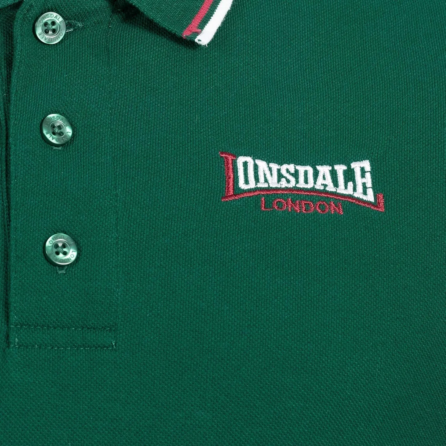 Lonsdale Classic Men's Polo Shirt Embroidered Logo 100% Cotton Pique Slim-Fit