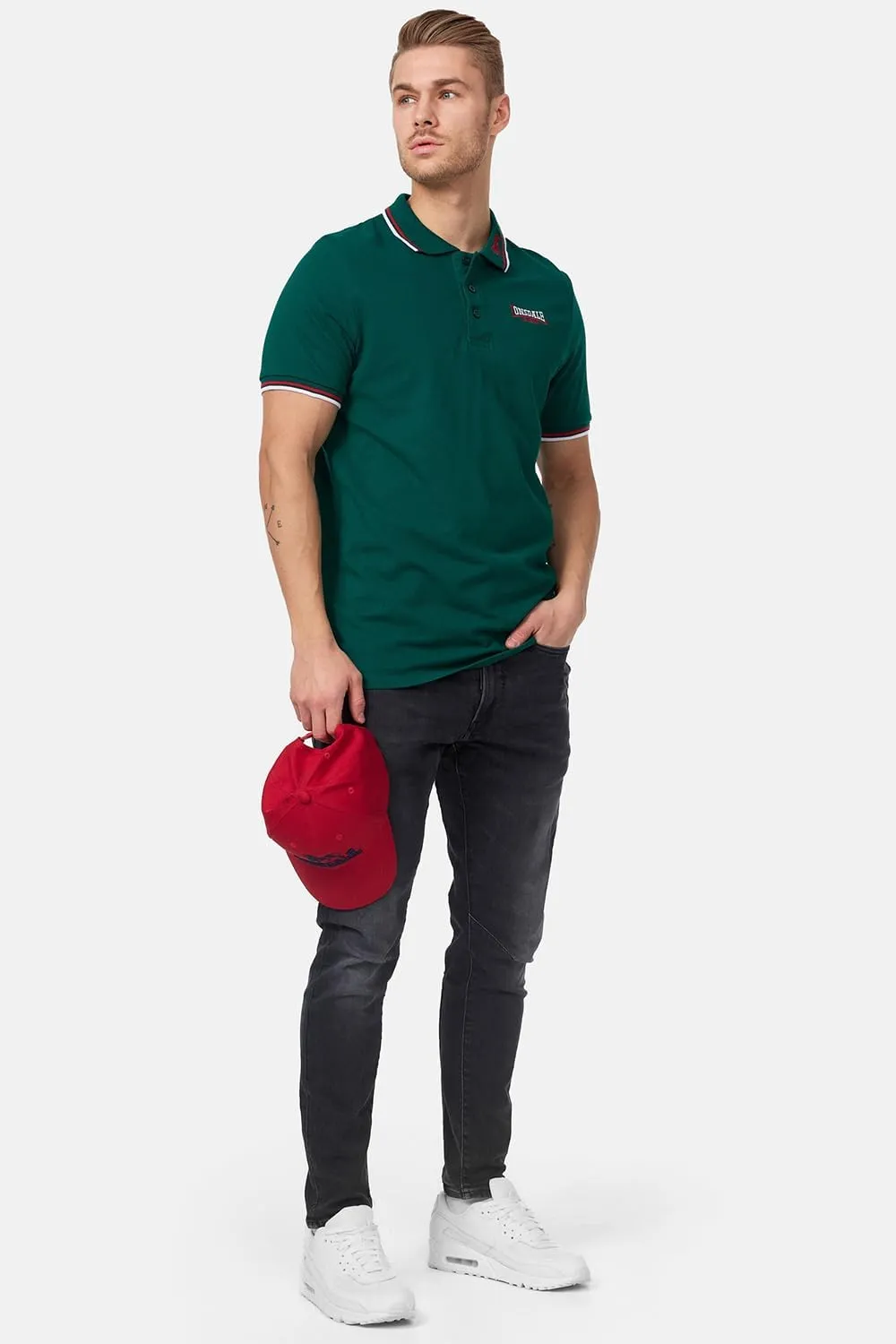Lonsdale Classic Men's Polo Shirt Embroidered Logo 100% Cotton Pique Slim-Fit