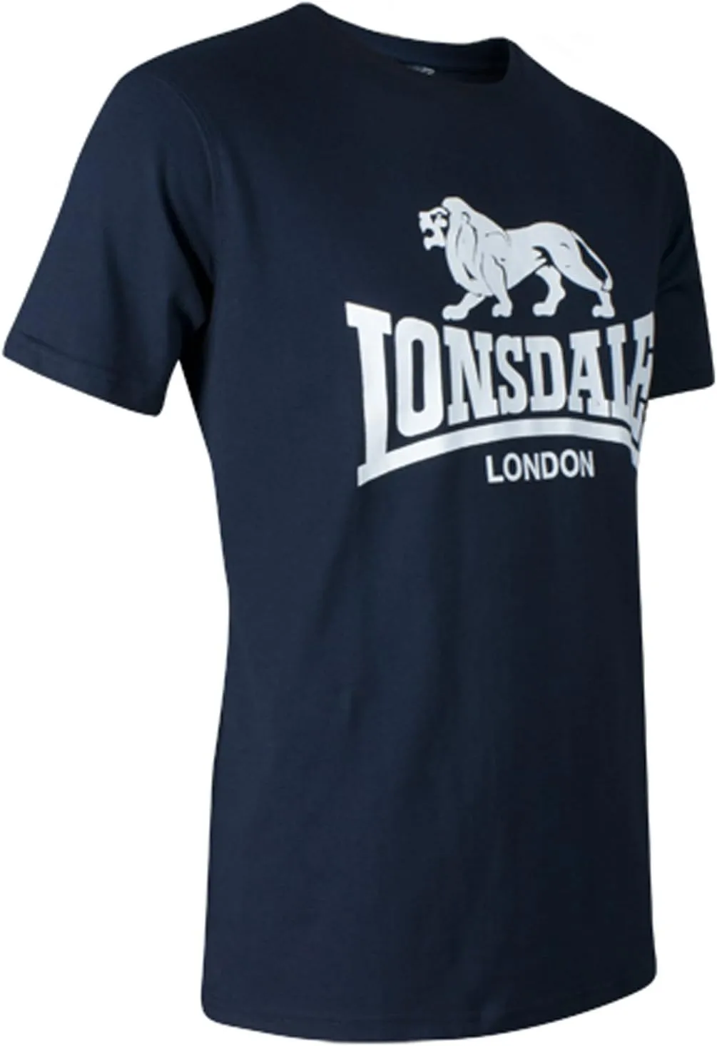 Lonsdale Men´s Black with White Logo Classic Lion Logo T-Shirt Regular Fit