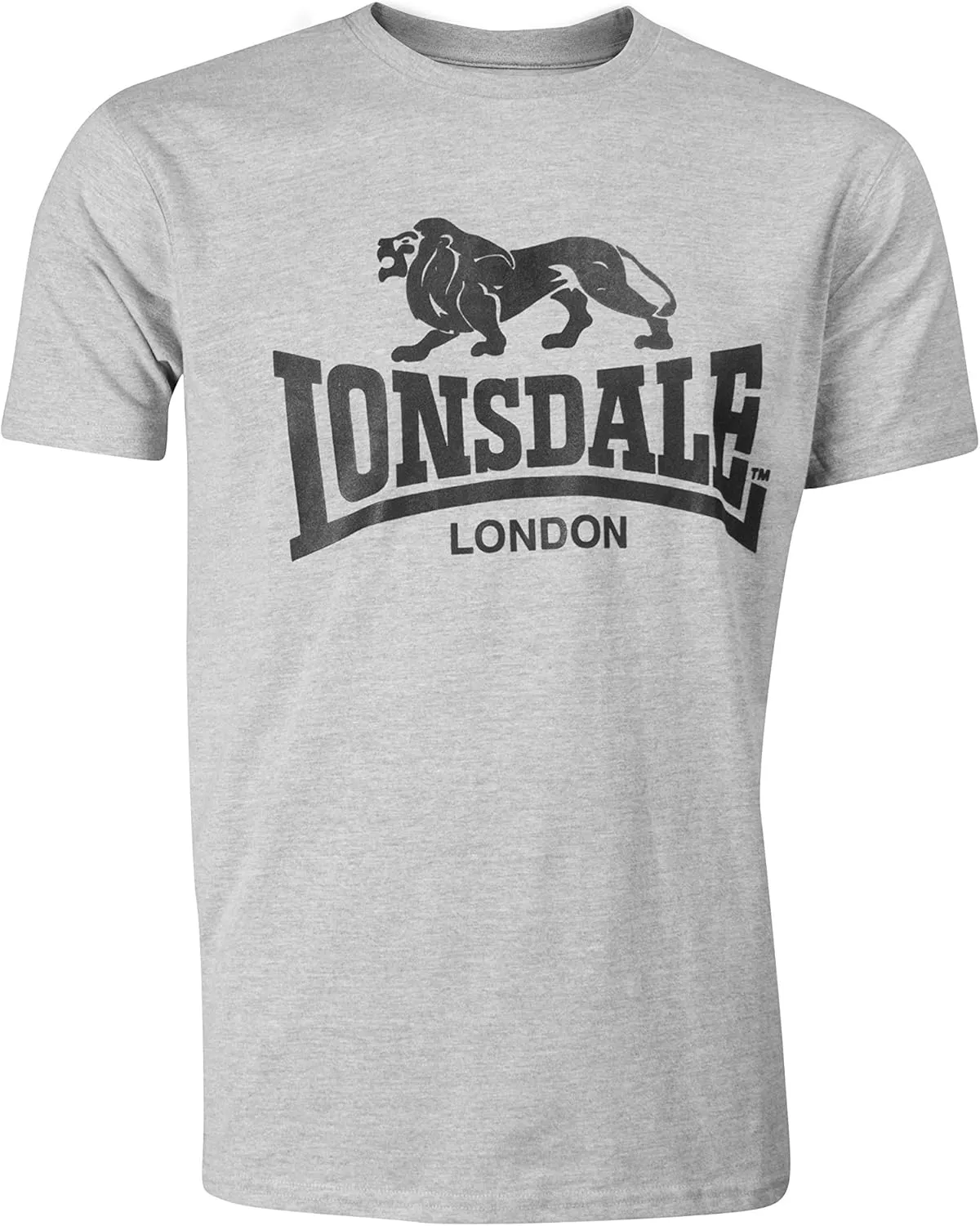 Lonsdale Men´s Black with White Logo Classic Lion Logo T-Shirt Regular Fit