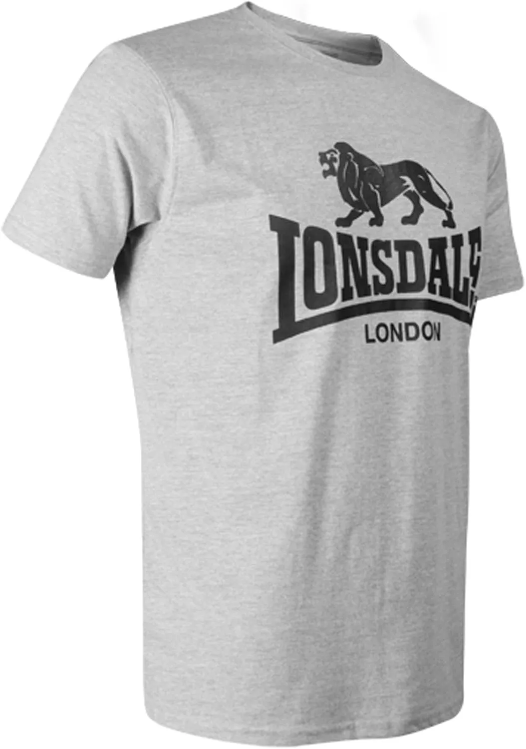 Lonsdale Men´s Black with White Logo Classic Lion Logo T-Shirt Regular Fit