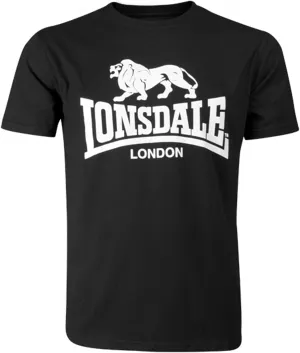 Lonsdale Men´s Black with White Logo Classic Lion Logo T-Shirt Regular Fit