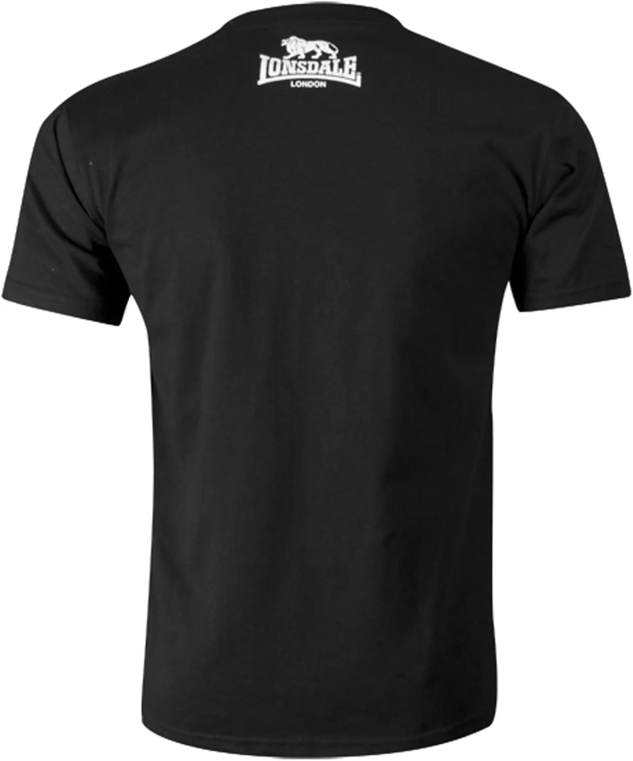 Lonsdale Men´s Black with White Logo Classic Lion Logo T-Shirt Regular Fit