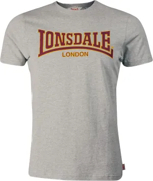 Lonsdale Men's Classic Flock Print Premium Logo T-Shirt 100% Cotton Slim-Fit