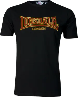 Lonsdale Men's Classic Flock Print Premium Logo T-Shirt 100% Cotton Slim-Fit