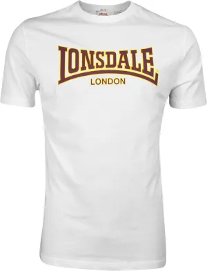 Lonsdale Men's Classic Flock Print Premium Logo T-Shirt 100% Cotton Slim-Fit